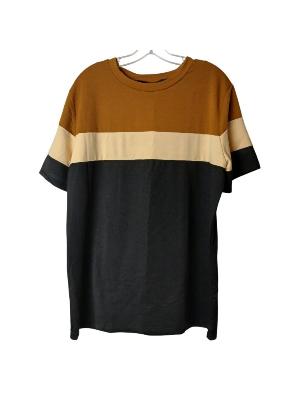 BabioBoa Mens L Colorblock Shirt Polyester Spandex Crewneck Short Sleeve NWT #I2 - Picture 8 of 9